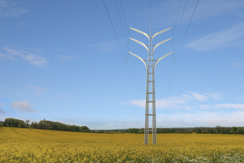 Illustration for article titled These Beautiful Giant Sculptures Support Power Lines With Style